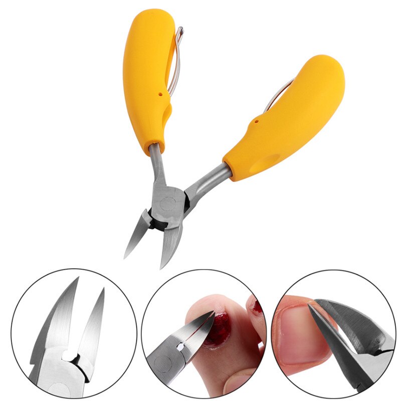Herramienta de manicura pedicura, cortauñas de precisión de acero inoxidable para uñas de los pies, cortador, recortador para uñas gruesas, 1 unidad