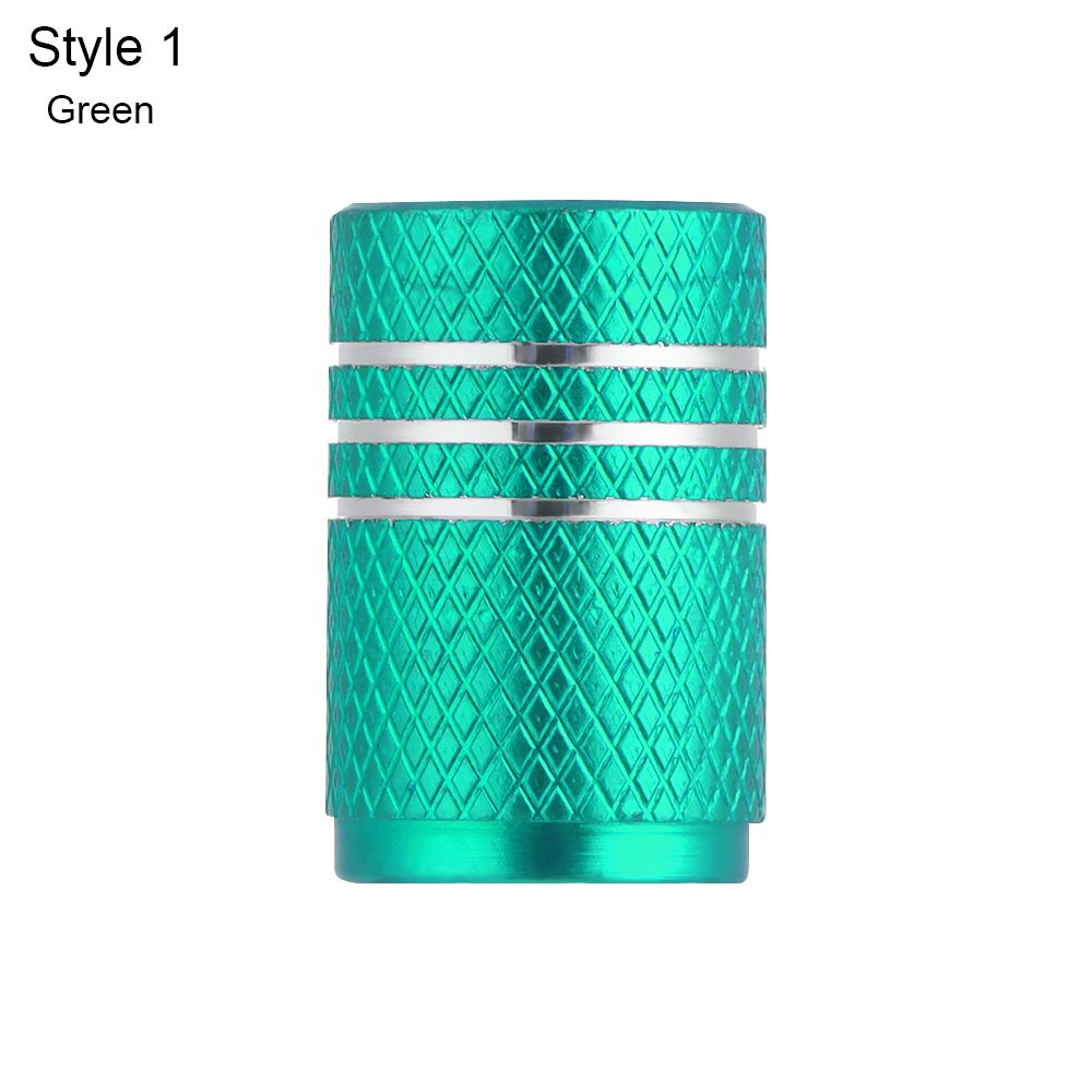 5PCS Bike Valve Caps Aluminum Alloy Schrader Valve Caps Motorcycles Trucks Cars Bikes Tire Valve Stem Covers Bicycle Accessories: Green-Style 1