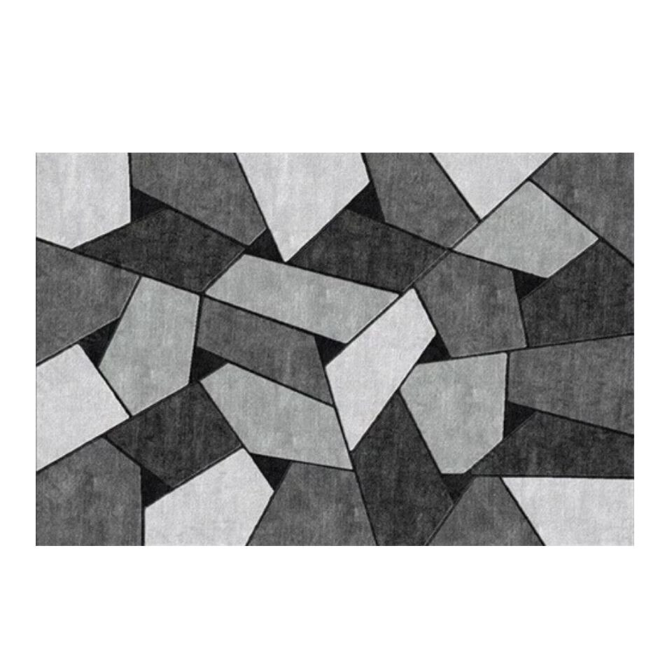 Svart vit grå oregelbundna geometriska mönster golvmatta matta för vardagsrum modern enkel säng matta hall mattor köksmatta