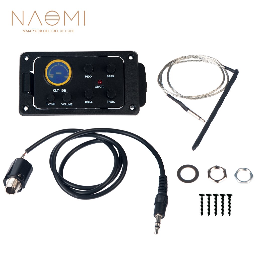 Acoutic Guitar Pickup Preamp LC-5 5 Bands EQ Equalizer Acoustic Guitar Preamp EQ Equalizer Tuner Piezo Ceramic Pick-up: KLT-10B