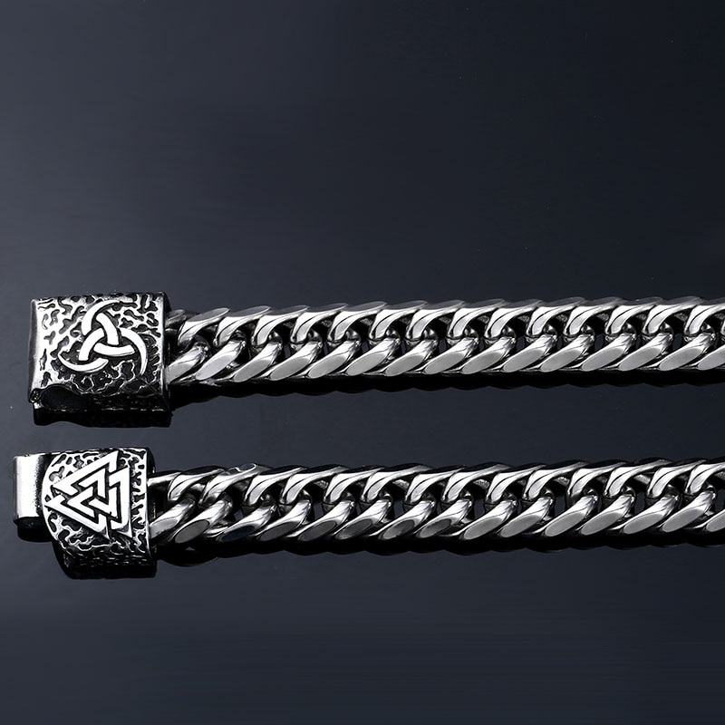 Beier 316L Stainless Steel Men Valknut Chain norse viking amulet bracelet bangle jewelry