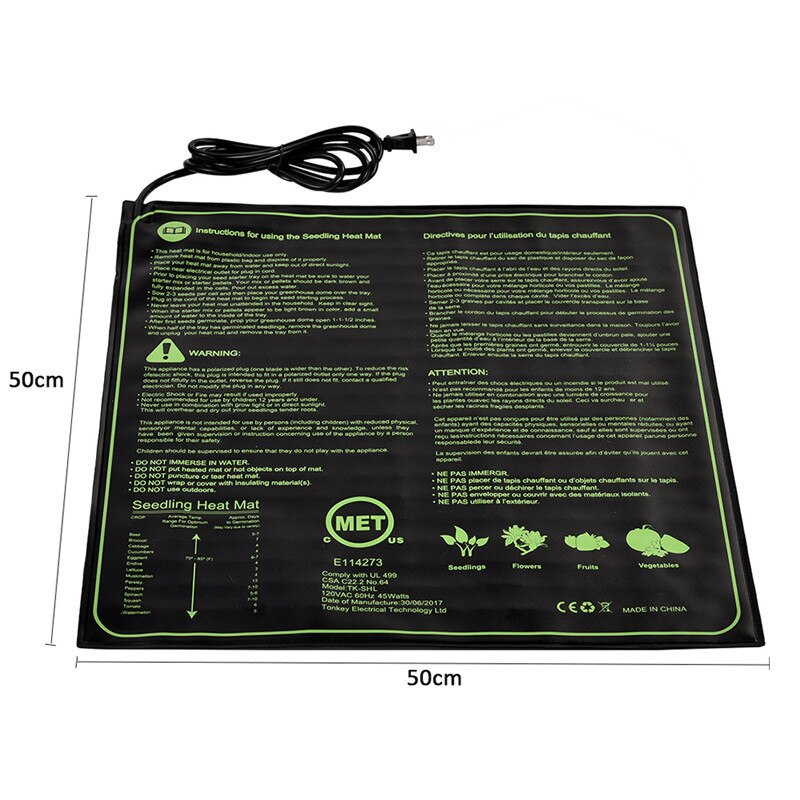 IP67 Waterproof Fish Tank Heat Mat Turtle Snake Lizard Frog Spider Plant Constant Temperature Heat Pad Electric Mat 1pcs