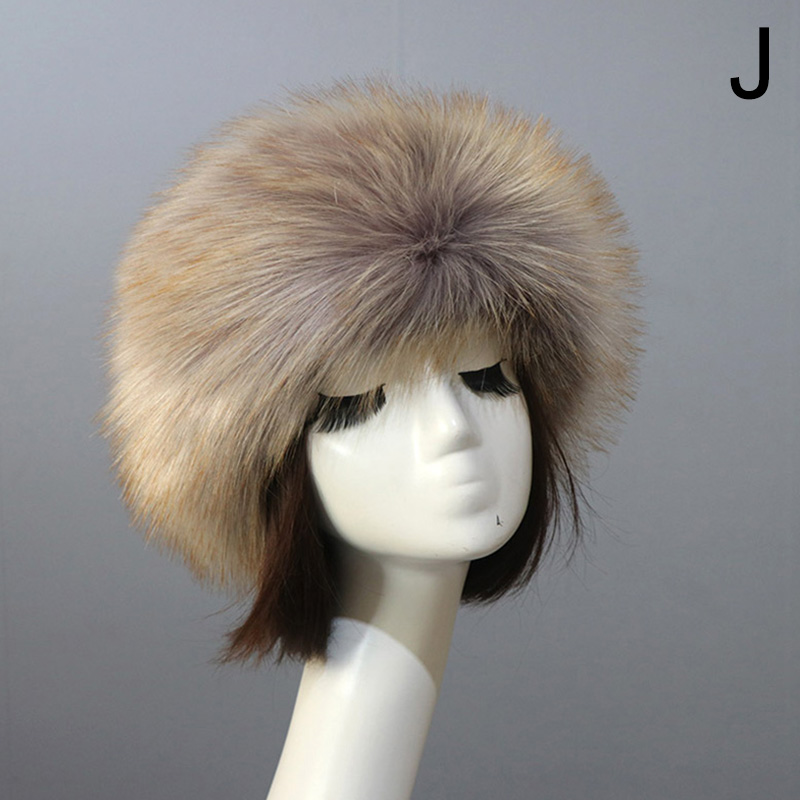 Winter Dikke Harige Haarband Fluffy Russische Faux Fur Vrouwen Meisje Bont Hoofdband Hoed Winter Outdoor Earwarmer Ski Hoeden Hoofddeksels: J