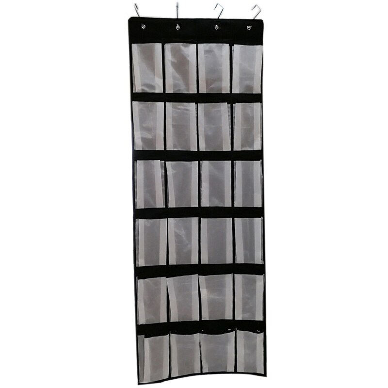 24 Mesh Pockets Over Door Shoe Organizer Hanging Closet Shoe Hanger Storage FP8: 4