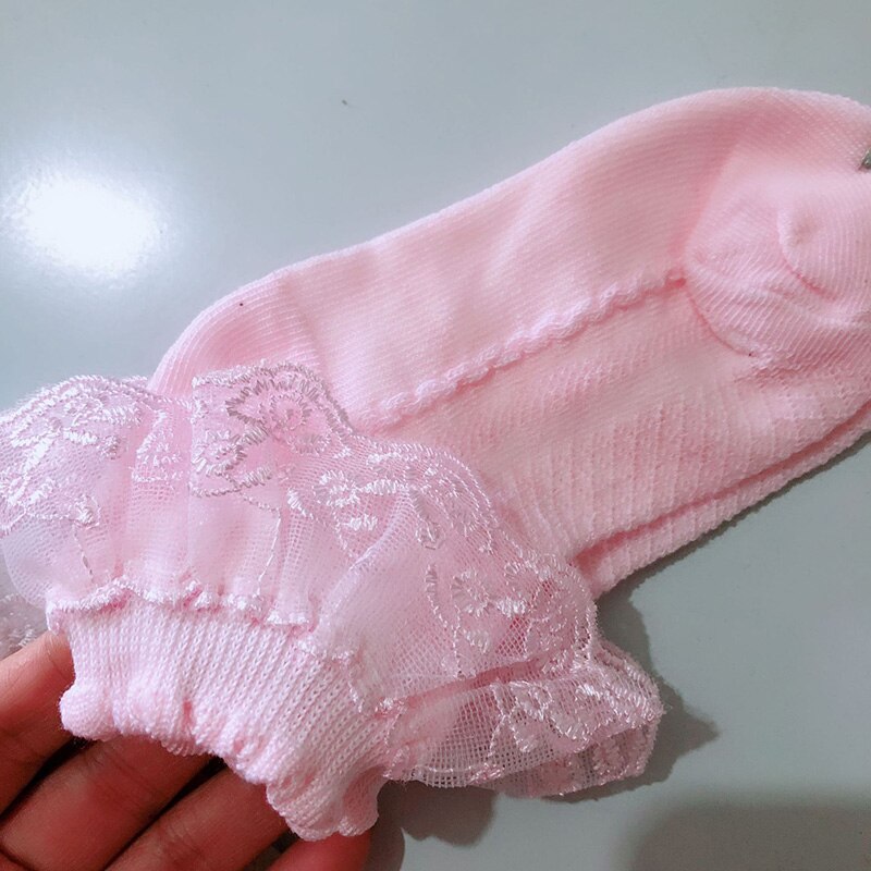 Thin Summer Baby Socks White Cotton Lace Ruffle Princess Mesh Baby Girl Socks Kids Children Breathable Ankle Short Socks