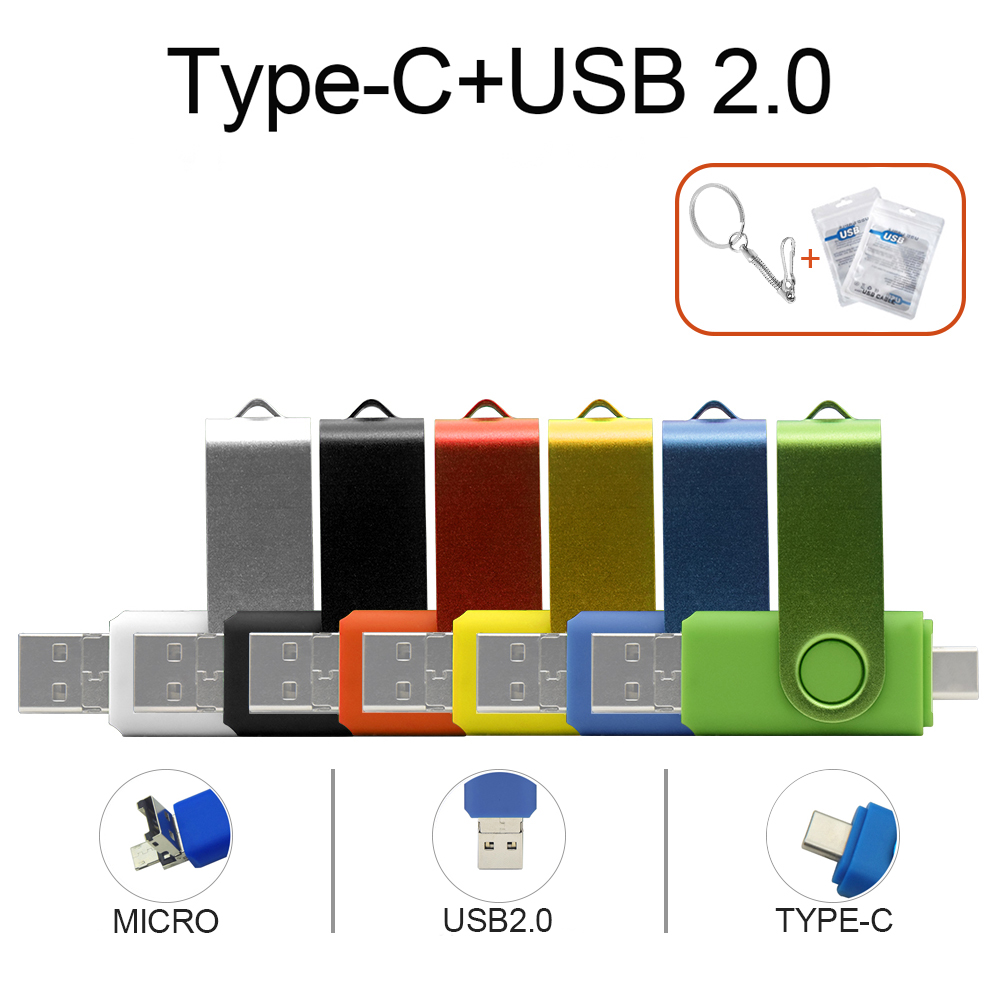 3 in dyski flash usb 1 dla systemu android, typ c i otg , 64gb dyski flash usb 4gb 32gb 16gb 8gb do biura