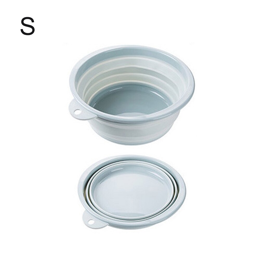 Portable Basin Collapsible Silicone Washbasin Outdoor Folding Wash Basin Folding Bucket Container Bathroom Accessories: Blue
