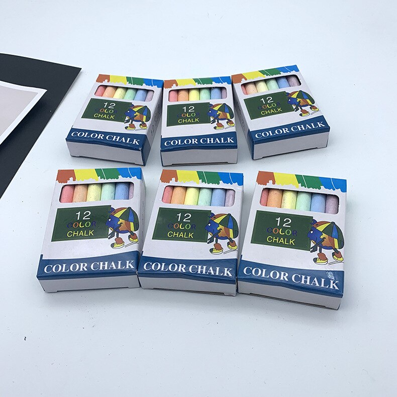 12er Pack Staubfreie Kreide | Abwischbar & Wasserlöslich | Für Tafel, Bürgersteig & Mehr