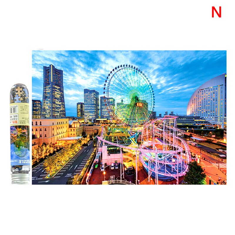 150 Piece Tube Mini Paper Puzzles Game for Children Adults Games Jigsaw: N