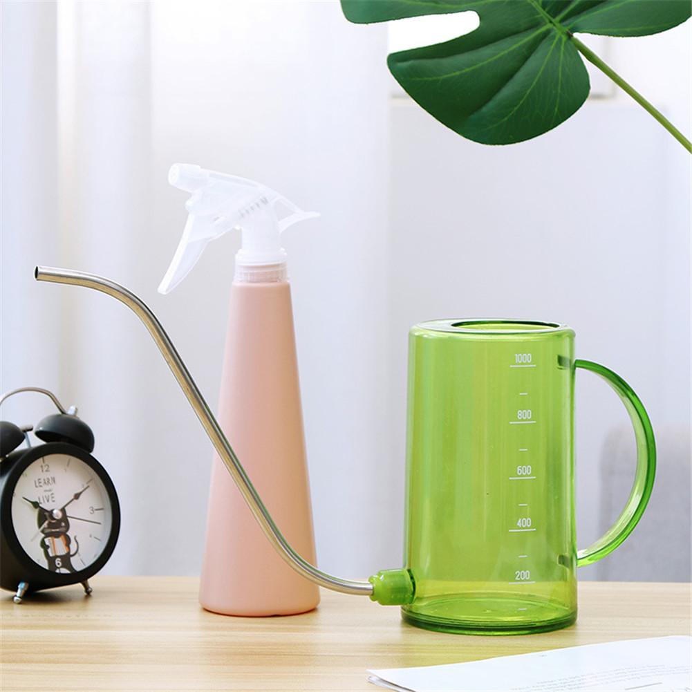 Leking vattenkanna rostfritt stål lång pip trädgård 1000ml liten vattenflaska med kruka sprayflaska för vattning av växter blomma