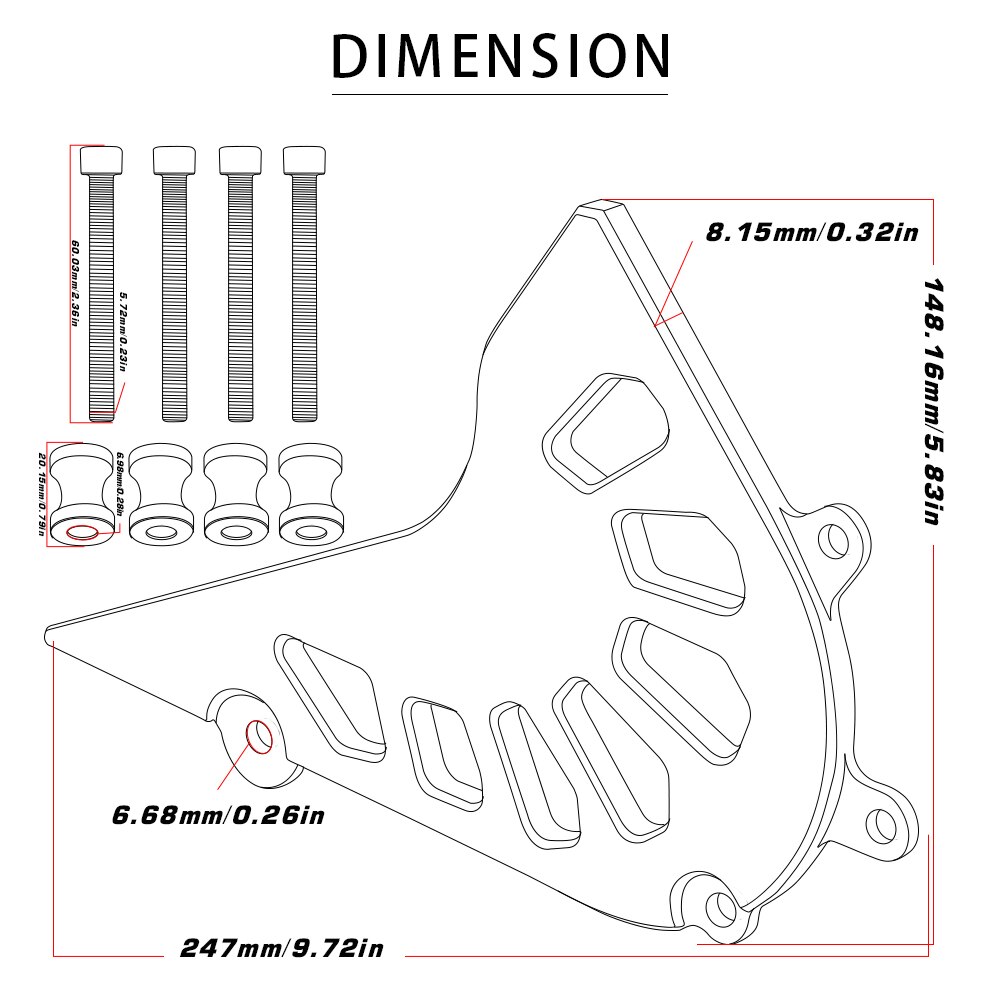 Para KTM Duke 390 13-15 CNC cubierta de piñón delantero de motocicleta protector de cadena de motor protector de aluminio para KTM RC 390 RC390