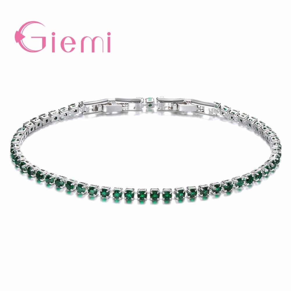 Top Newest Simple Stylish Ladies Women Bracelets 925 Sterling Silver Full Pave Micro CZ Austrian Crystal Bangles: 8