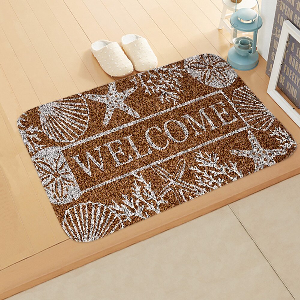1 pièces bienvenue lettre imprimer paillassons Rectangle tapis de bain antidérapant chambre cuisine entrée imprimer tapis de sol paillassons: 2