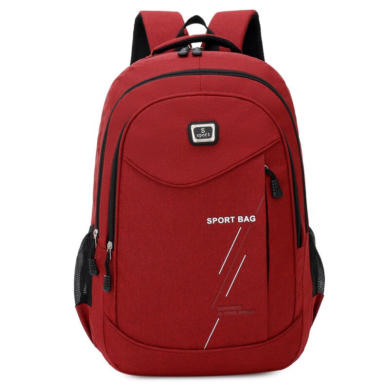 large capacity men backpack Oxford school bag for boys teenage student backpack young backbag Casual college style: Red