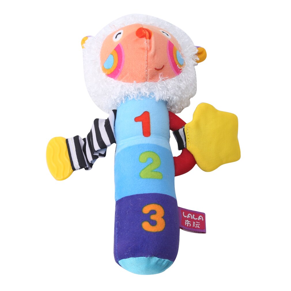 Carino Differenti Del Fumetto BB Animale Bastone Mano Campana di Crepitio Del bambino sonaglio cellulari Del bambino Molle Del bambino Giocattoli di Peluche per 0-12 mesi di