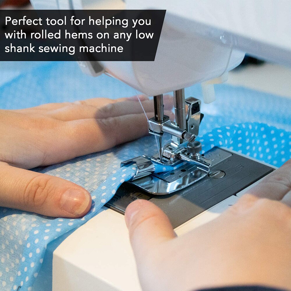 6Pcs Rolled Hemming Presser Foot Adjustable Wide Rolled Hem Foot with Narrow Foot Hemmer Set for All Low Shank Sewing Machine
