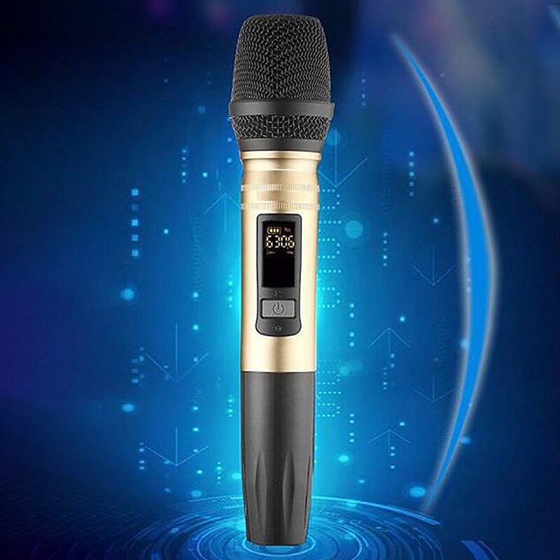 Ux2 Uhf Wireless Microphone System Handheld Led Mic Uhf Speaker With Portable Usb Receiver For Ktv Dj Speech Amplifier Recording