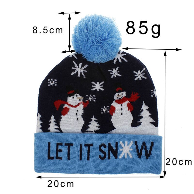 Vintermössor för kvinnor led light-up stickad ful tröja xmas jul mössa gorros mujer invierno bonnet femme