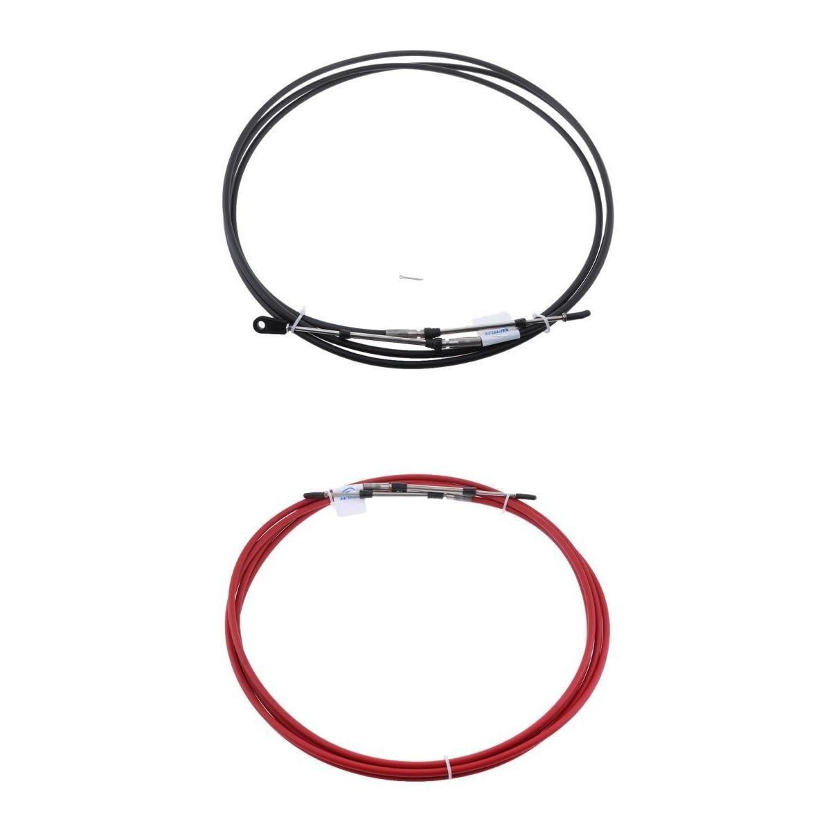 Cable de Control de acelerador de 10 pies-para palanca de Control de motor de barco integrado (negro + rojo