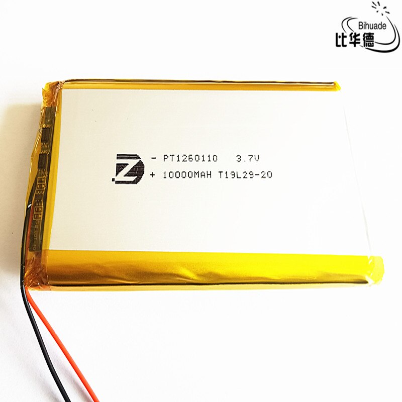 Good Qulity The latest battery 3.7V,10000mAH,1260110 Polymer lithium ion / Li-ion battery for TOY,POWER BANK,GPS