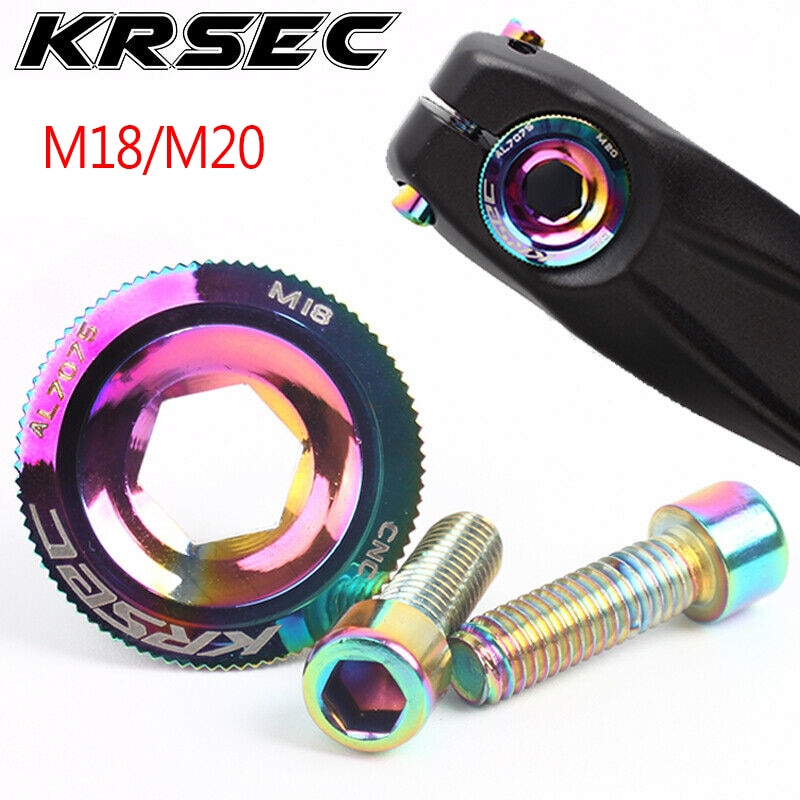 KRSEC-Tapa de manivela de aluminio M18/M20, juego de bielas para bicicleta, compatible con Shimano/SRAM/FSA biela, manivela BMX, Accesorios para bicicleta de carretera