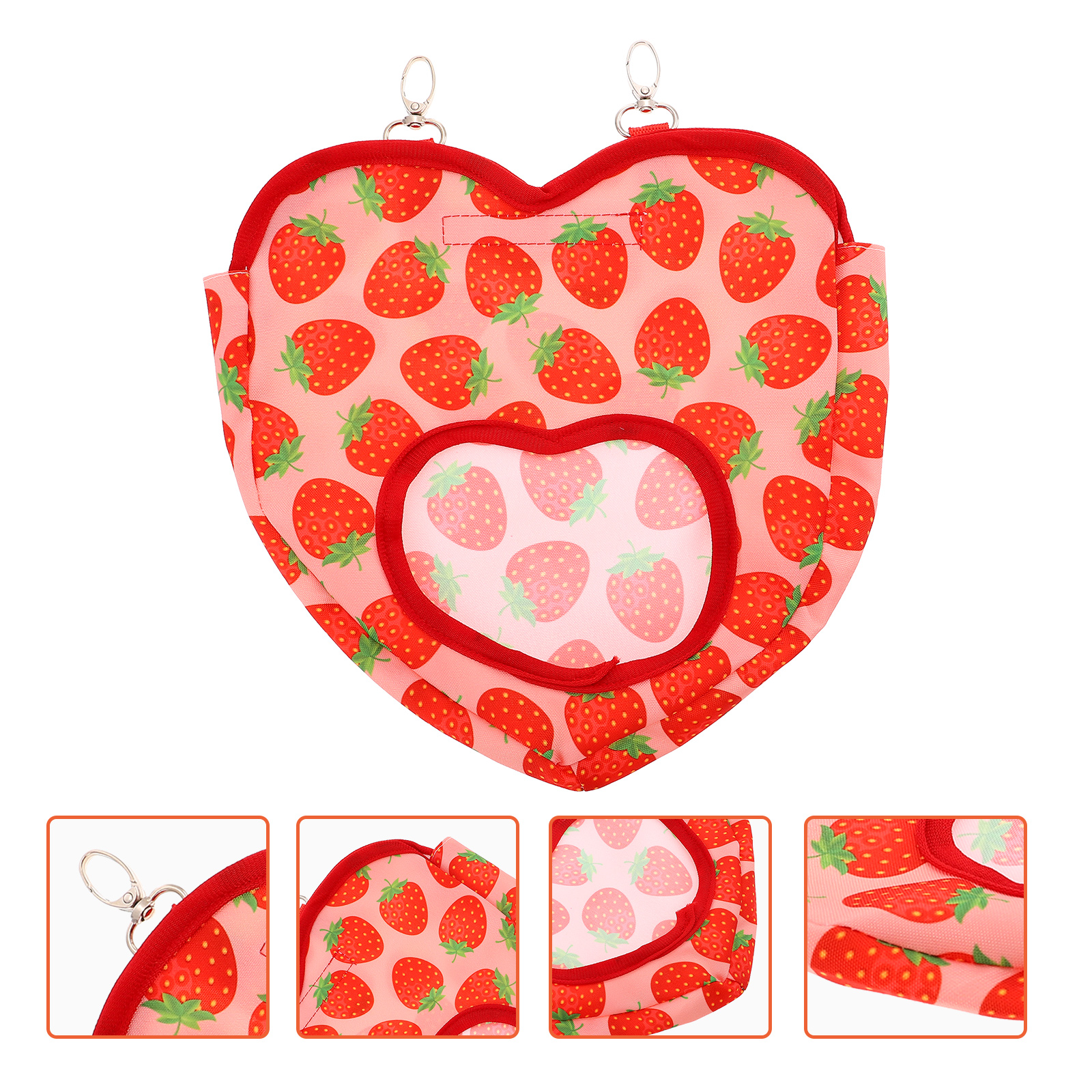 Rabbit Hay Feeder Hanging Hay Pouch Small Pet Food Pouch Bunny Feeder Sack: Red