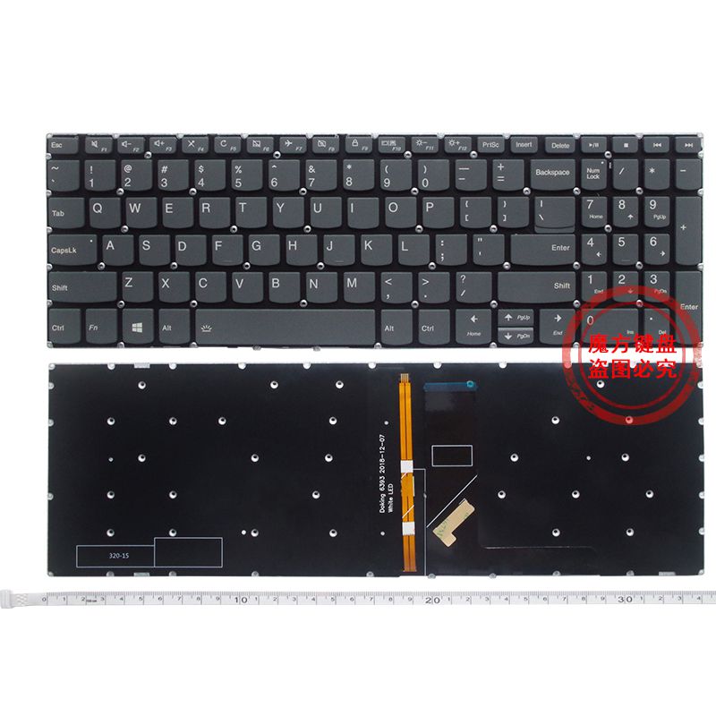RU/SP/US clavier d'ordinateur portable pour Lenovo Ideapad 320S-15ABR V330-15ISK V330-15IKB 330S-15IKB 330S-15ARR 330S-15AST 300-15AST: GOLD