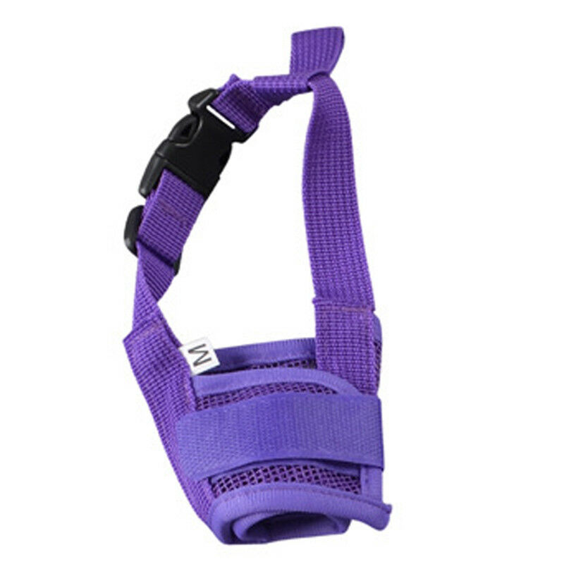 Muselière ajustable en Nylon pour chien, Anti-tissu, doux et confortable, morsure sans aboiement, à mâcher: Violet / S