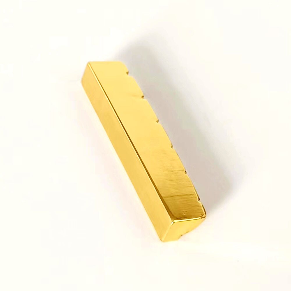 6 String Slotted Brass Gold Plated Acoustic Guitar Nut and Bridge Saddle Guitar Parts Gold
