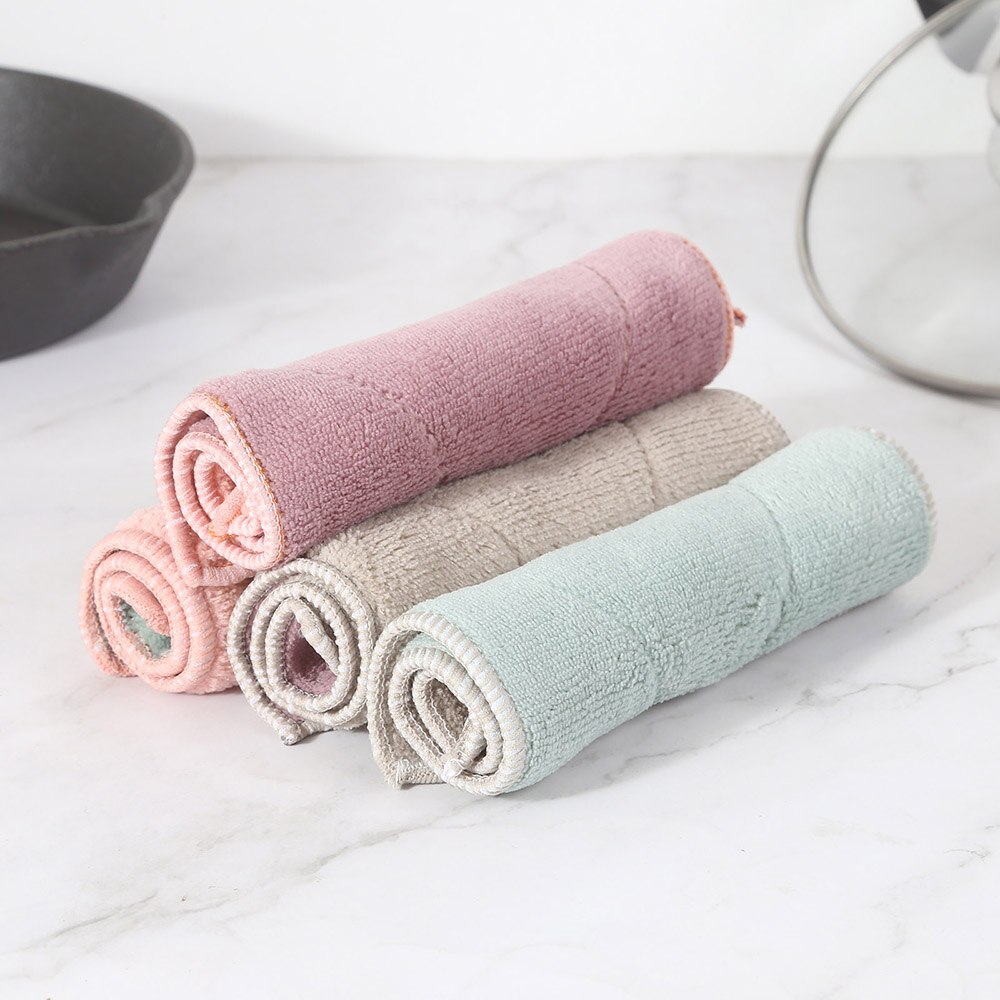 4/8/12Pcs Microfiber Cleaning Cloth Super Absorbent Household Dish Towels Kitchen Oil and Dust Clean Wipe Rags Kitchen Cloth