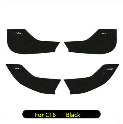 4 stk/sæt sort /kulfiber pu læder døre anti-kick pad måtte til cadillac atsl  xt5 xts  ct6 aab 251: Til  ct6 sorte