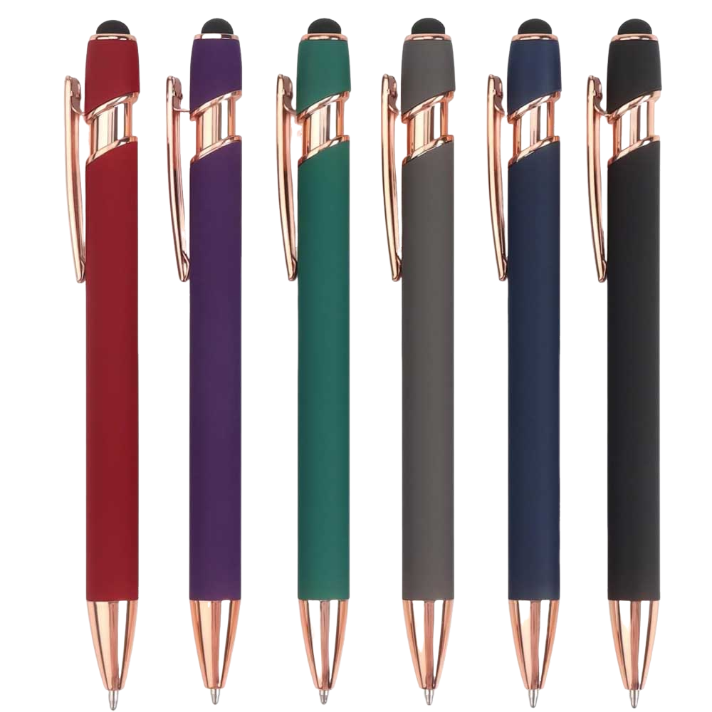 Bolígrafo de 5-10 piezas con punta para lápiz óptico, metal, bolígrafo con lápiz óptico 2 en 1, tinta negra de 1,0 mm para teléfono inteligente, tableta: Azul marino