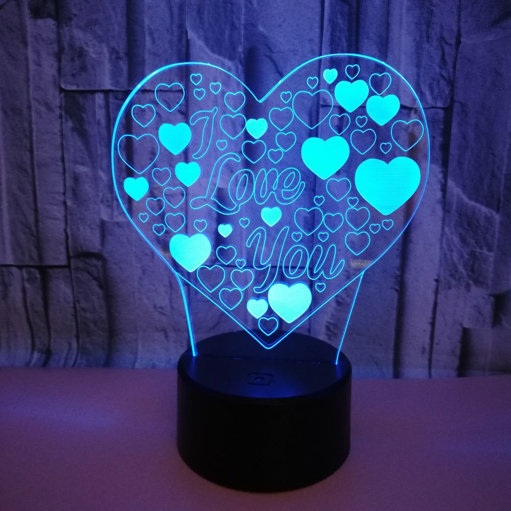 Nachtlampje liefdeshart ballonnen zwaan 3d led tafel bureaulamp kleurverandering slaapkamerinrichting voor vriendin valentijnsdag: Q