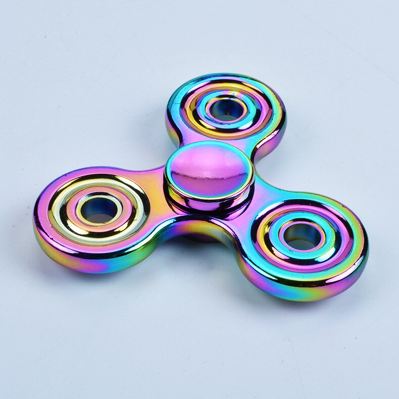 Multicolor Fidget Spinner Metal Alloy Smooth Hand Spinner Adult Office Anxiety Relief Stress Flower Gyro Tri Spinner Toy For Kid