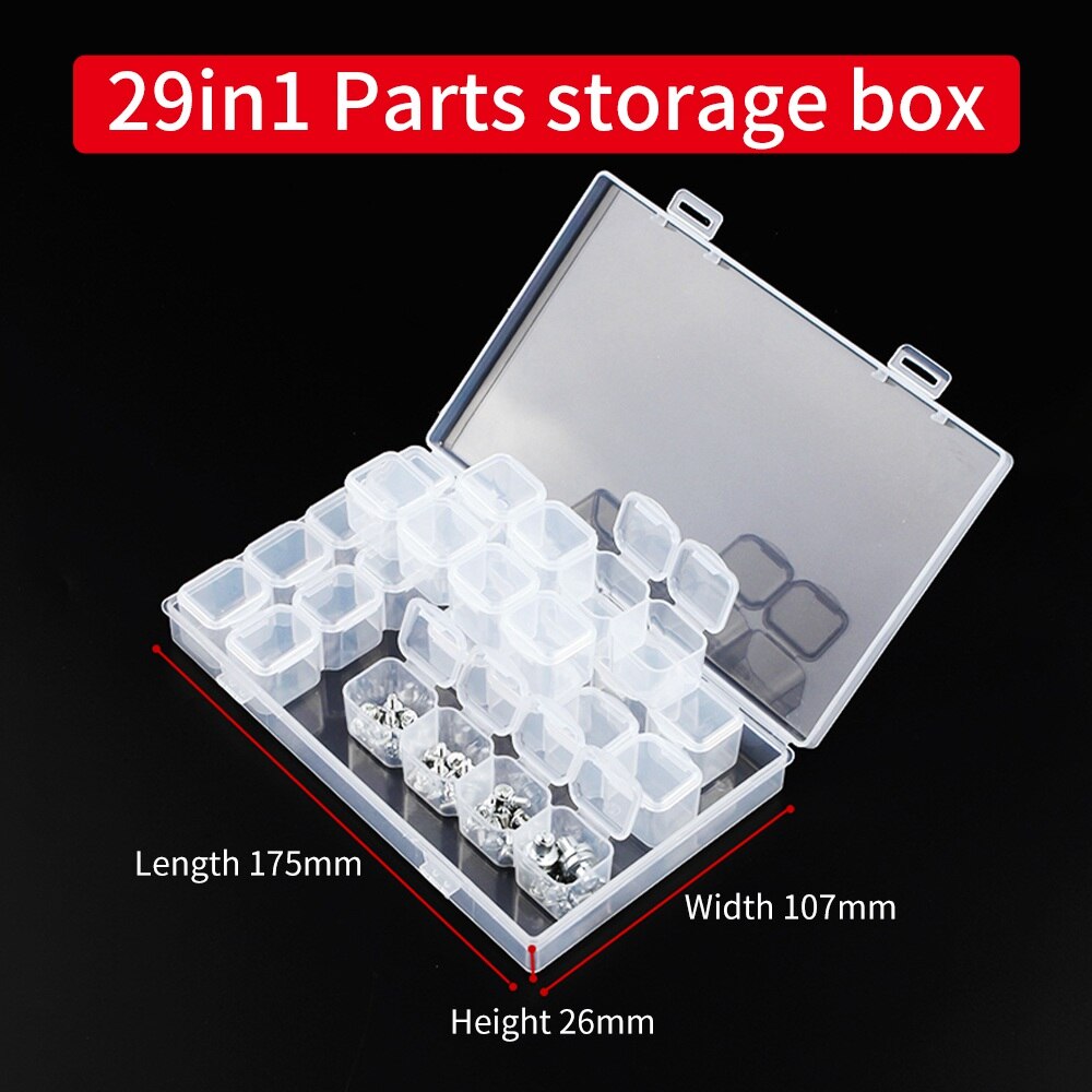 LUXIANZI boîte de rangement d'outils en plastique 29/56 grilles, boîte de rangement d'outils en plastique anti-poussière Portable bijoux perle matériel scellé organisateur de sécurité boîtier en plastique: LXZ919108