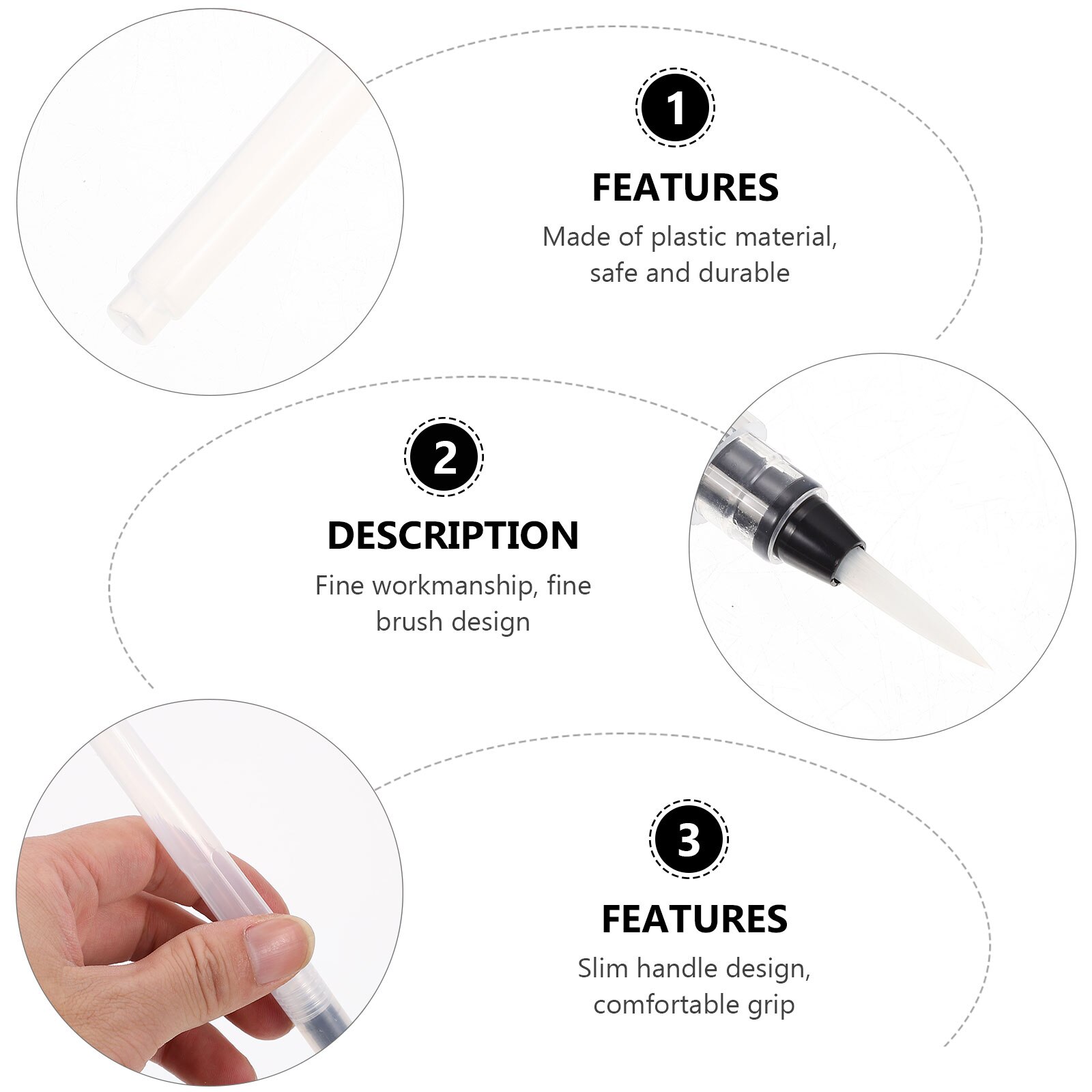 10pcs Water Coloring Brush Pens Painting Brushes Pens Drawing Brush Pens (As Shown)