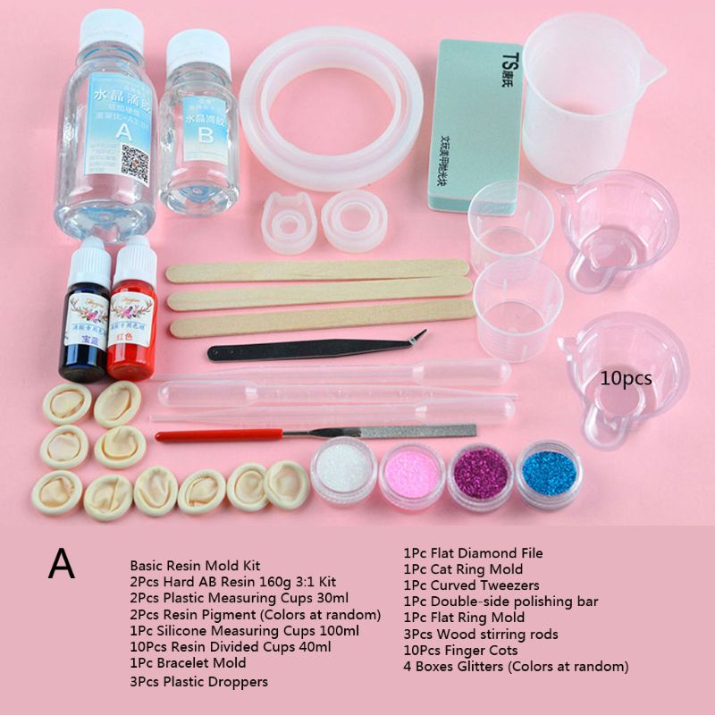 Pirâmide pulseira contas anel pingente cinzeiro resina arte molde kit resina cola epoxy molde de fundição diy artesanal jóias fazendo ferramentas quentes