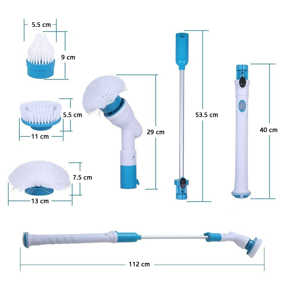 Electric Spin Scrubber Cordless Rechargeable Bathroom Scrubber Cleaning Brush with Extension Handle Adaptive Brush Tub