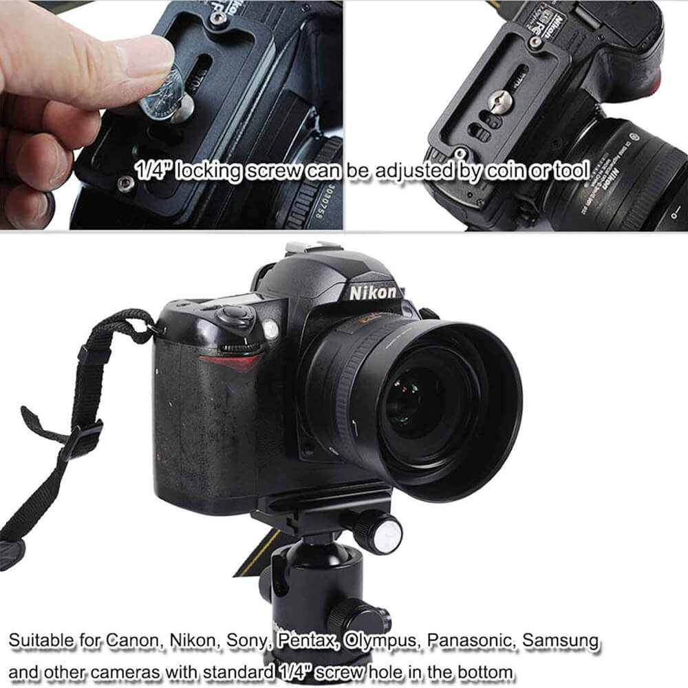 Ishoot camera snelkoppelingsplaat qs -70 met 1/4 " schroef voor arca-swiss pasvorm statief kogelkop panning kop panorama kop klem
