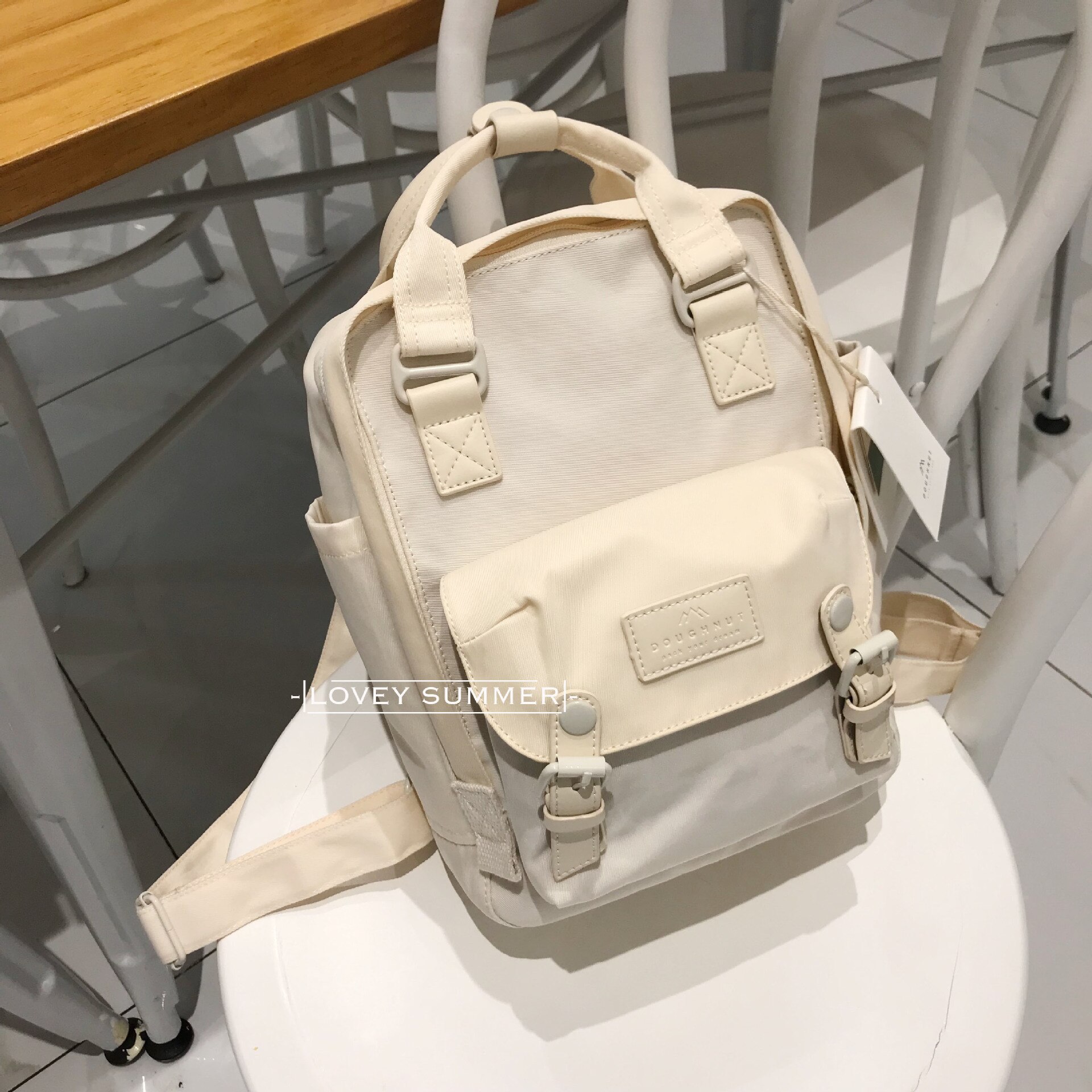 Mochila de viaje de viento de Hong Kong ins para hombres y mujeres, nueva mochila escolar de ocio de para actividades al aire libre: Transparent Pink