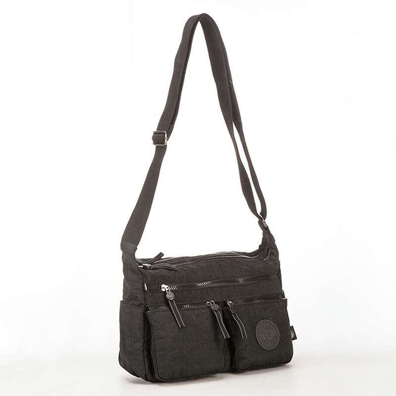 TEGAOTE Messenger Tas Toevallige Multi Ritsvak Vrouwen Kleine Schoudertas Crossbody Tas Dames Satchel Handtas Gsm Pouch: Black