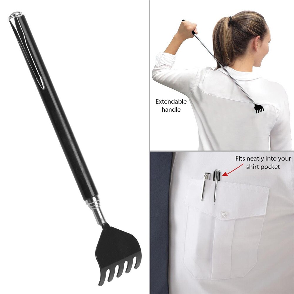 Bâton de Massage télescopique Anti-démangeaison pour le dos, en acier inoxydable, jaune et bleu, réglable, pour la relaxation