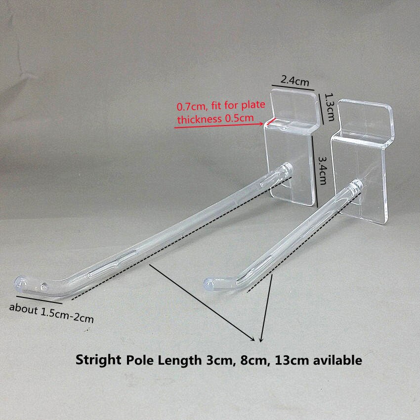 Plastic Trough Slot Plate Board Hanging Hanger Hooks Storage Commodity Products Display Rack Shelf in Supermarket 100pcs