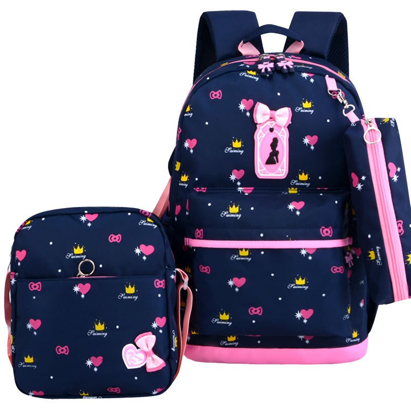 3 stks/set Leuke Boog School Rugzak Voor Meisjes Afdrukken Meisjes School Tassen Kids Rugzak Meisjes Student Schooltassen Student Mochila