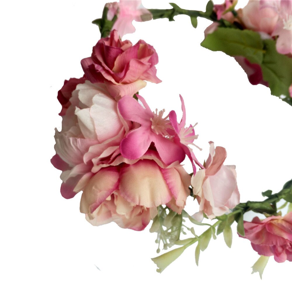 Tocado de novia de boda niña tocado flor boda cinta para el cabello con guirnalda de flores Floral