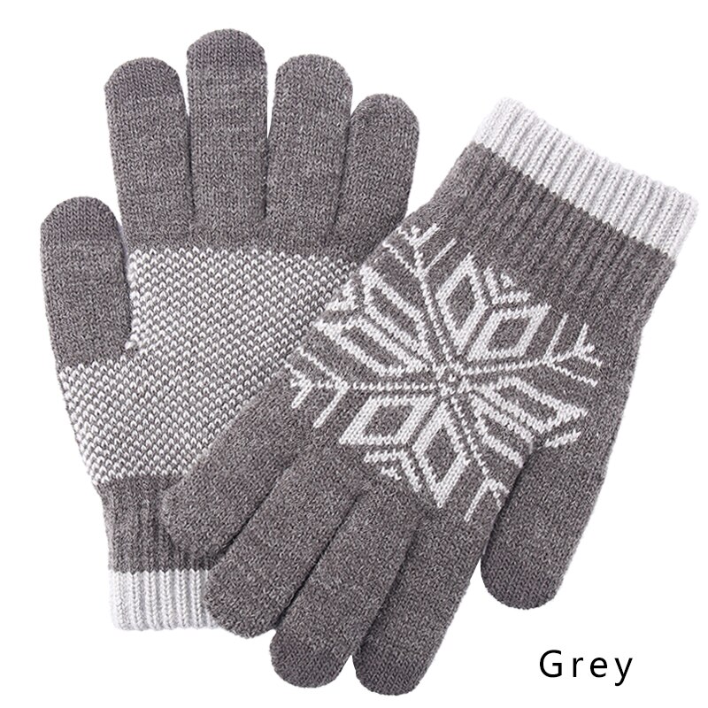 Iwarm Touch Screen Gloves Women's and Men's Knitted Gloves Autumn Winter Warm Thick Gloves: Grey / L