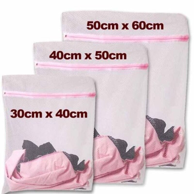 Zippered Mesh Laundry Wash Bags Foldable Thicken Delicates Lingerie Underwear Washing Machine Clothes Protection Net Bag