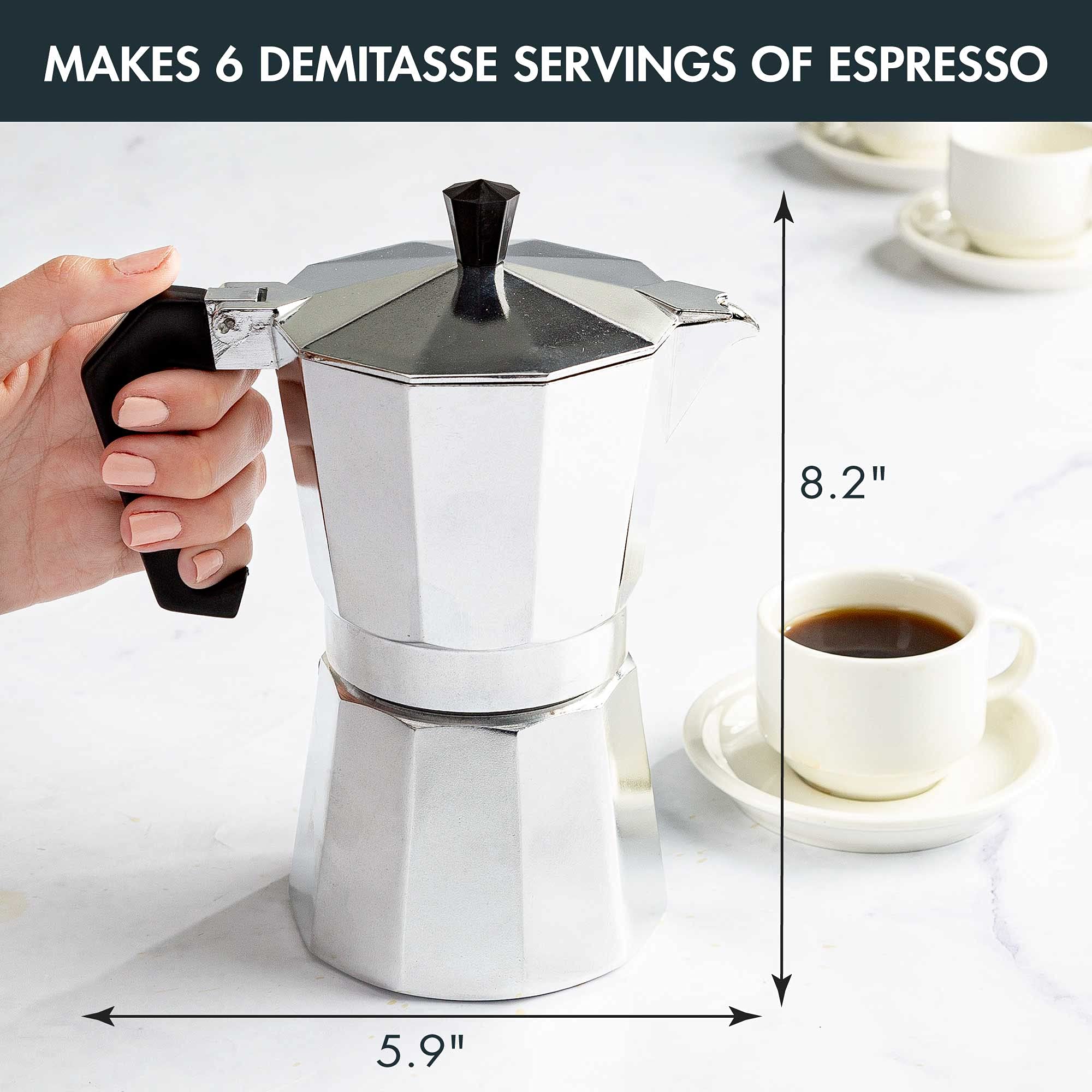 Italiaanse Koffie Machine Espresso Moka Pot Aluminium Geiser Koffiezetapparaat Waterkoker Latte Kachel Klassieke Coffeeware Barista Accessoires: 6 Cup