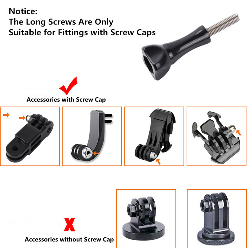 Tornillo largo para accesorios de montaje de Cámara de Acción para GoPro 13 12/11/10/9/8 Insta360 X4 DJI Action 5 Pro 3 4 Go Pro Accesorios