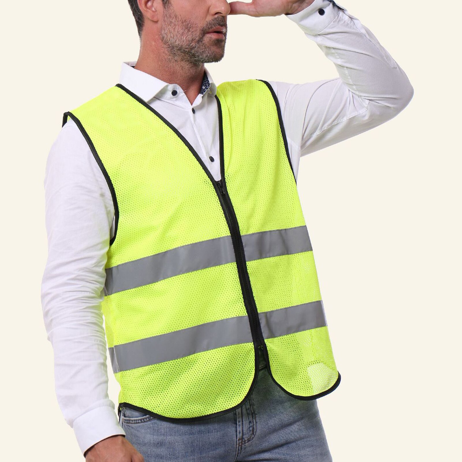 Jacket Reflective Vest High Visibility Night Shiny Warning Safety Coat for Traffic Work Cycling Team Uniform